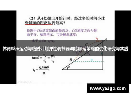 体育减压运动与临时计划弹性调节器训练顺延策略的优化研究与实践
